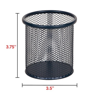 Staples Metal Mesh Pen Cups, Navy Blue, 3/Set (ST63823)