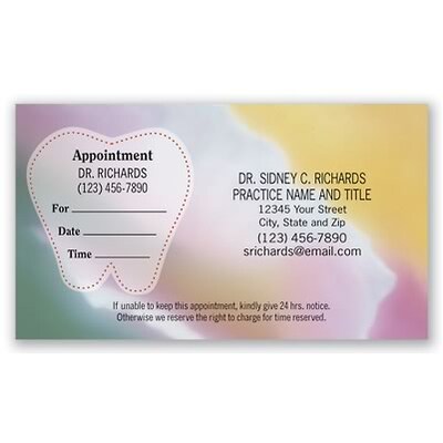 Medical Arts Press® Dual-Imprint Peel-Off Sticker Appointment Cards; Muted Pastels