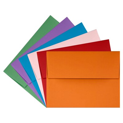 JAM Paper A2 Colored Invitation Envelopes, 4 3/8" x 5 3/4", Assorted Colors, 150/Pack (956A2brogvy)