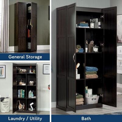 Sauder Select 71"H Storage Cabinet with 4 Shelves, Cinnamon Cherry (419496)