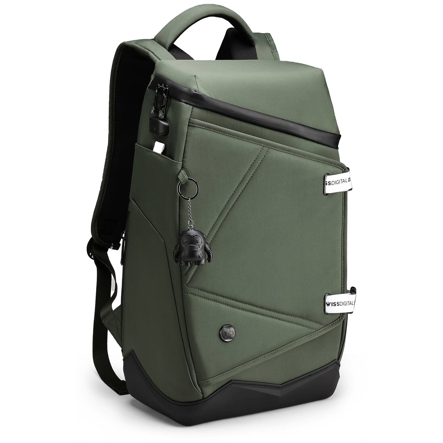 SwissDigital SEON L+ Mountain-Shaped Laptop Backpack, Large, Dark Green (SD1650-23)