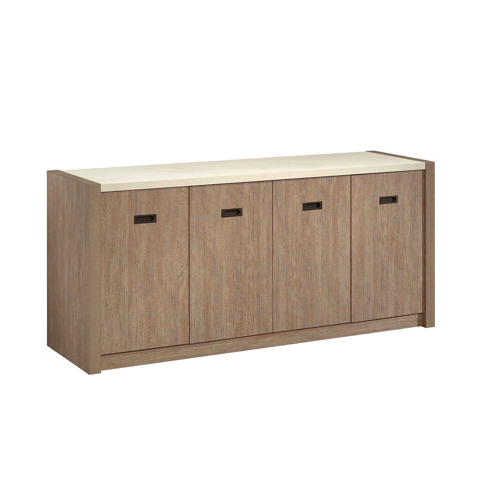 Sauder Dixon City 30H Storage Credenza with 2 Shelves, Brushed Oak (432894)