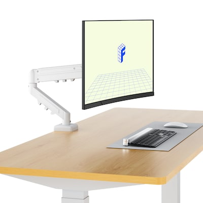 FlexiSpot MA1 Single Adjustable Arm, Up to 32 Monitor, White (MA1W-S-DP)