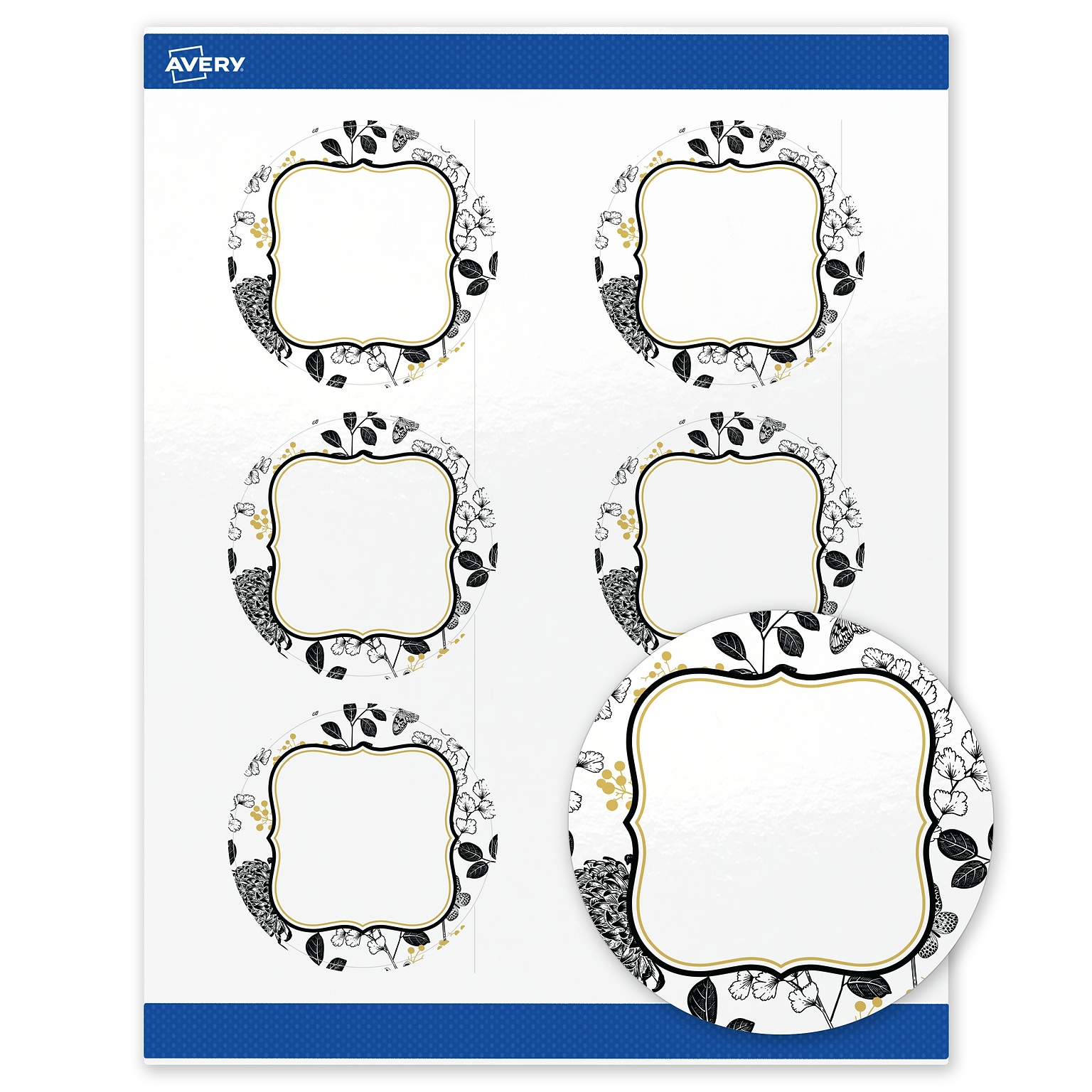 Avery Round Laser/Inkjet Multipurpose Labels, 3, White, 60/Pack (19479371042)