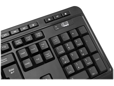 Adesso WKB-1320CB Wireless Keyboard and Optical Mouse Combo, Black