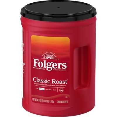 Folgers Classic Roast Ground Coffee, Medium Roast, 40.3 oz., 210/Pallet