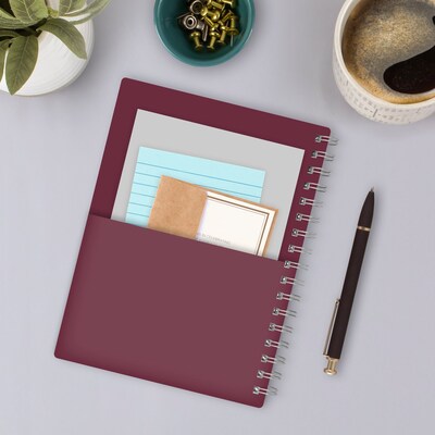 2027 Mead Essentials 6" x 8.5" Calendar Year Weekly & Monthly Planner, Plastic Cover, Burgundy (CRW430L5027)