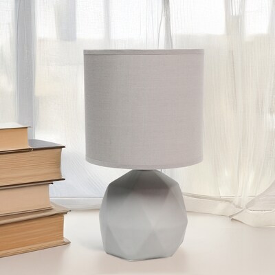 Creekwood Home Geometric Concrete 10.62" LED Table Lamp, Gray (CWT-1011-GY)