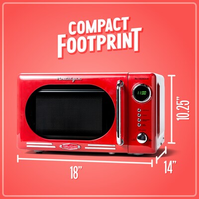 Nostalgia Retro 0.7 Cubic Foot Countertop Microwave, Retro Red (NRMO7RD6A)