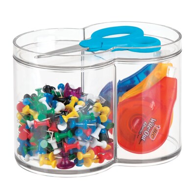 iDESIGN Stackable Plastic Dual Canister with Lid, Clear, 2/Pack (28209M2)