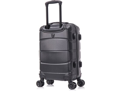 DUKAP Sense 20" Hardside Suitcase, 4-Wheeled Spinner, TSA Checkpoint Friendly, Black (DKSEN00S-BLK)