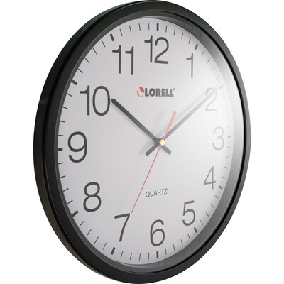Lorell Slimline 12-1/2" Quartz Analog Wall Clock, Glass, Battery Operated (LLR61008)