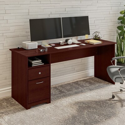 Bush Furniture Cabot 72"W Computer Desk with Drawers, Harvest Cherry (WC31472-03)