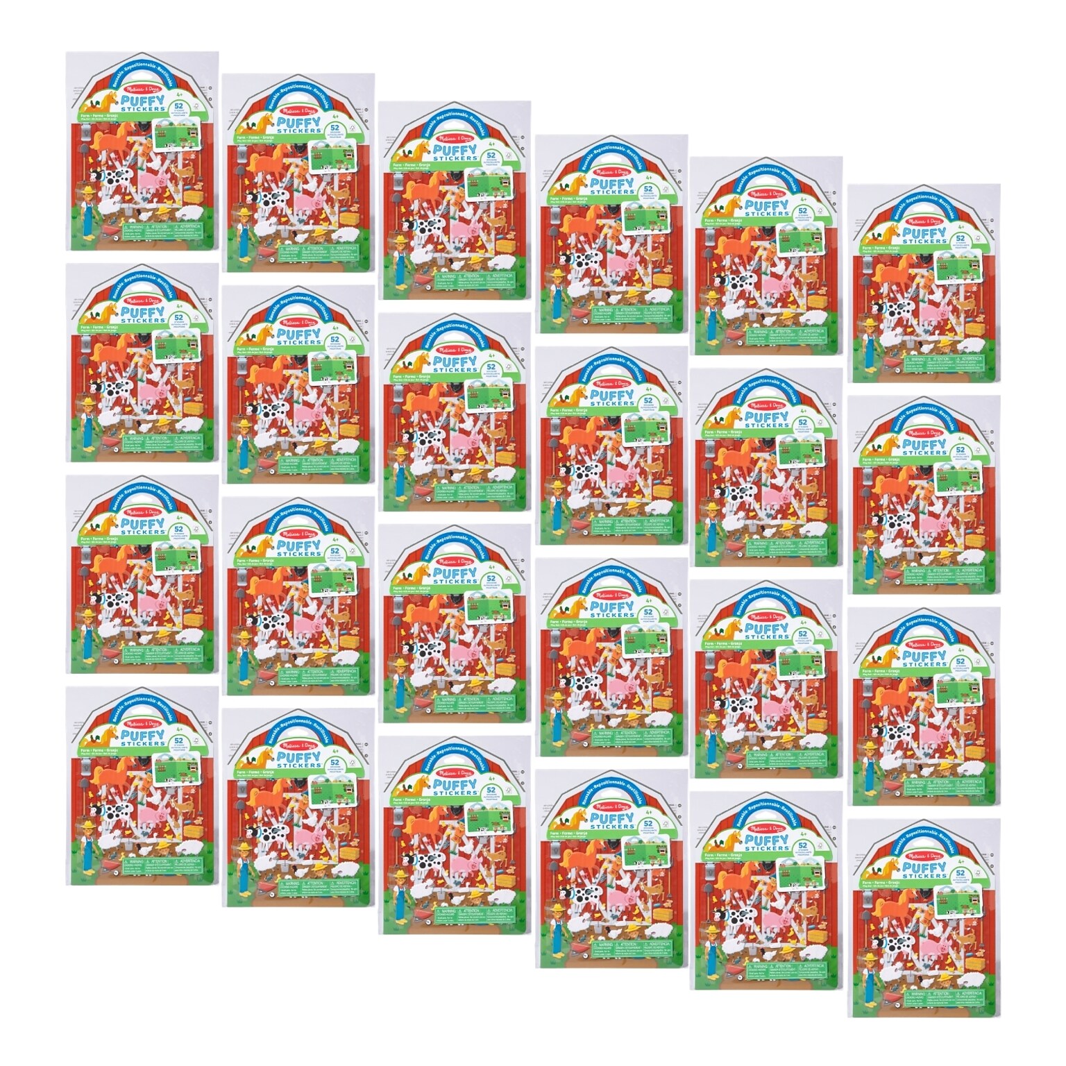 Melissa & Doug On the Farm Puffy Sticker Play Set, Multicolored (51264-CASE)