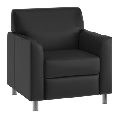 Flash Furniture Hercules Diplomat LeatherSoft Reception Chair, Black/Chrome Legs (BT8271BKCHR)