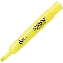Quill Brand® Highlighters; Chisel Point, Fluorescent Yellow, 3 Dozen (CD7281516)