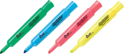 Quill Brand® Tank Style Highlighters, Chisel Tip, Assorted, Dozen (10400-QCC)