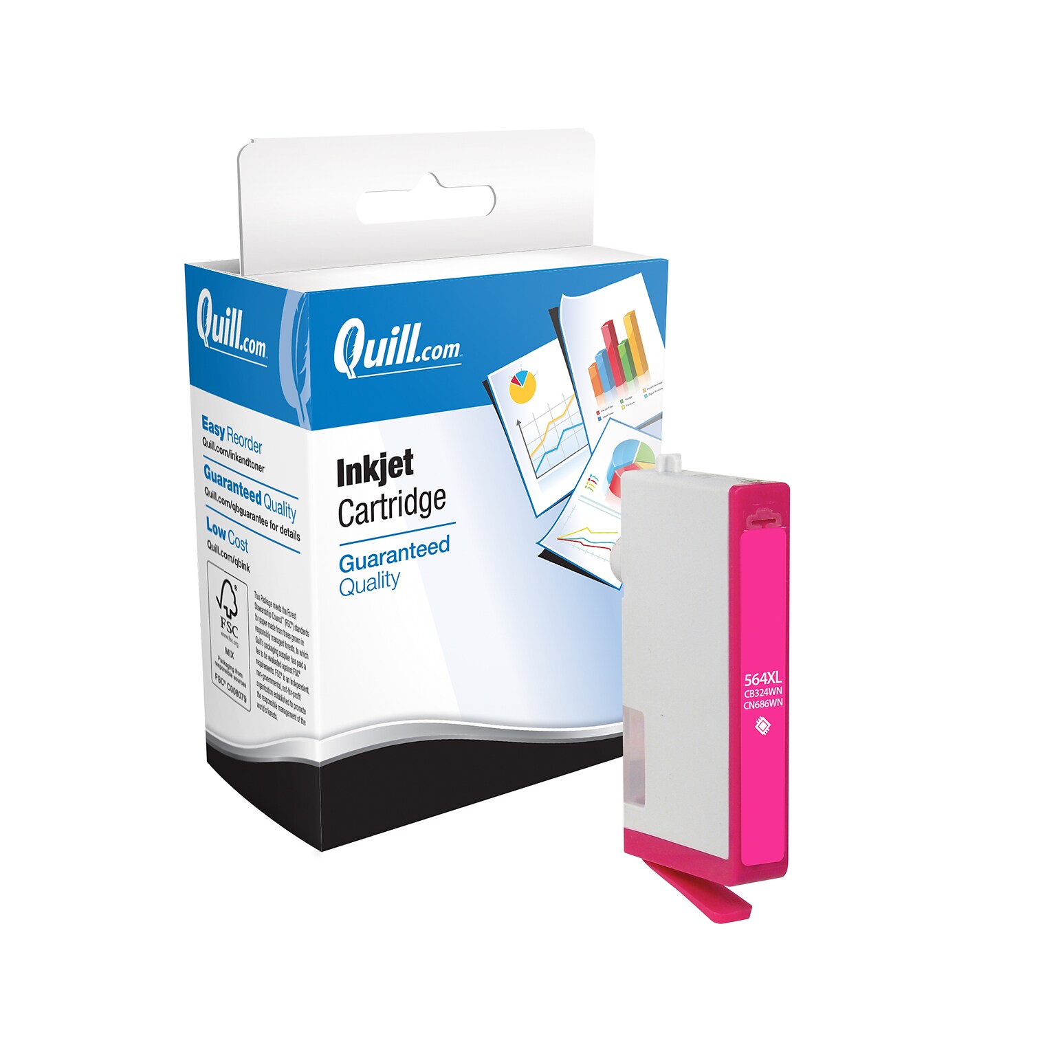 Quill Brand® Remanufactured Magenta High Yield Inkjet Cartridge  Replacement for HP 564XL (CB324WN/CN686WN) (Lifetime Warranty)