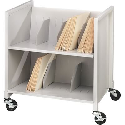 Sandusky Buddy 2 Tier Steel File Cart, Platinum Gray (542132)
