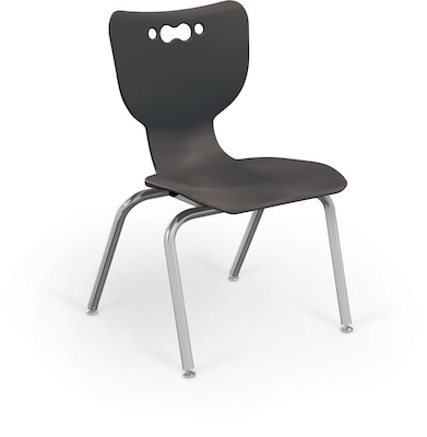 MooreCo 14 Hierarchy Student Chair with 4 Legs, Black/Chrome Base (703673595377)