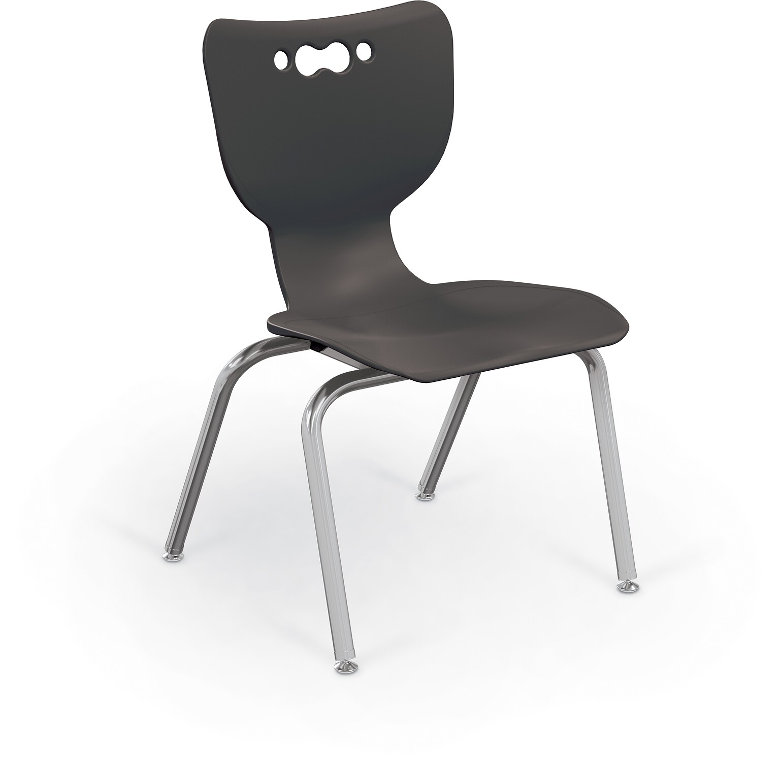 MooreCo 14 Hierarchy Student Chair with 4 Legs, Black/Chrome Base (703673595377)
