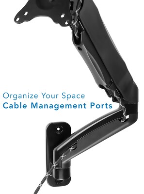Mount-It! Height Adjustable Monitor Wall Mount Arm for 13" to 32" Monitors, Black (MI-765)