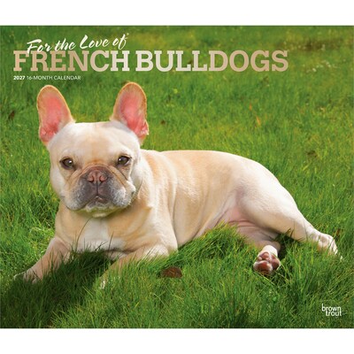 2027 BrownTrout For the Love of French Bulldogs 14 x 12 Monthly Wall Calendar, Assorted Colors (9798330714704)
