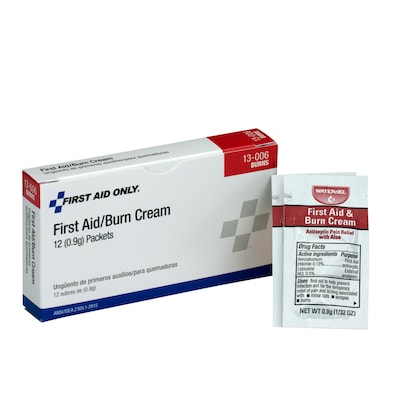 First Aid Only 0.13% Benzalkonium Chloride Antiseptic Burn Cream, 12/Box (13-006)