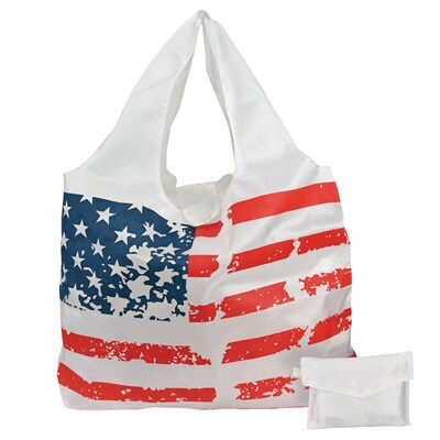 Folding Tote Bag with Carry Straps - Stars & Stripes