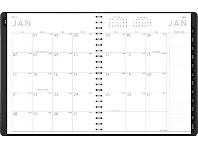 2024 AT-A-GLANCE Contemporary 8.25" x 11" Weekly & Monthly Planner, Faux Leather Cover, Charcoal (70-950X-45-24)