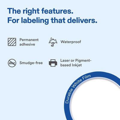 Avery Round Laser/Inkjet Multipurpose Labels, 2 Round, White, 20 Labels/Sheet, 10 Sheets/Pack (19479311255)