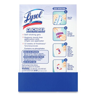 Lysol Click Gel Toilet Bowl Cleaner, Lavender Fields, 6/Pack, 4 Packs/Carton (192008906000)