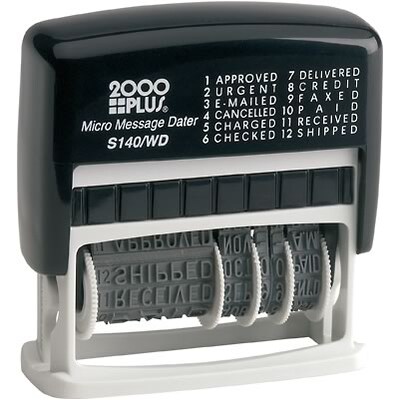 2000 PLUS® Self-Inking Micro Message Dater & Phrase Stamp, Type Size 1