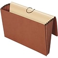 Quill Brand® 100% Recycled Expanding Wallets, Flap and Cord Closure, Legal Size, Brown, 10/Box (71076GR)