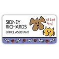 Custom Printed Medical Arts Press® Full-Color Veterinary Name Badges; Standard, Purple Dog & Cat