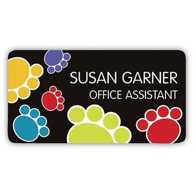 Custom Printed Medical Arts Press® Full-Color Veterinary Name Badges; Standard, Paw Prints