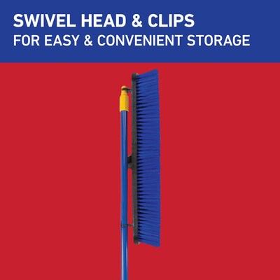 Quickie Bulldozer 24" Polypropylene Bristle Push Broom, Blue (599)