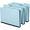 Quill Brand® Heavy-duty Pressboard File Folders, Assorted Tabs, 1/3 Cut , 2 Gusset, Letter Size, Bl