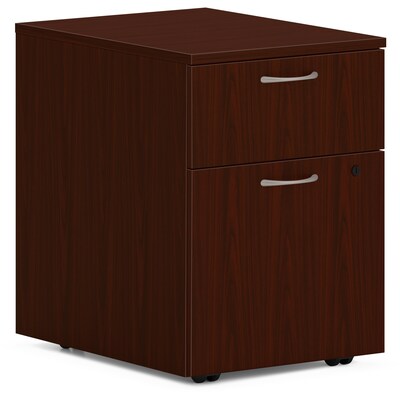 HON Mod Mobile Pedestal, 15W x 20D x 20H, 1 Box + 1 File Drawer, Traditional Mahogany (HONPLPMBFLT1)