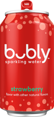 Bubly Strawberry Flavored Sparkling Seltzer Water, 12 fl. oz., 8 Cans/Carton (17152)