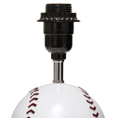 Simple Designs SportsLite 11.5" Tall Athletic Sports Baseball Base Ceramic Bedside Table Desk Lamp (LT1080-BSB)