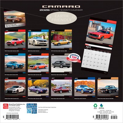 2026 BrownTrout Camaro 12 x 12 Monthly Wall Calendar (9798330701698)