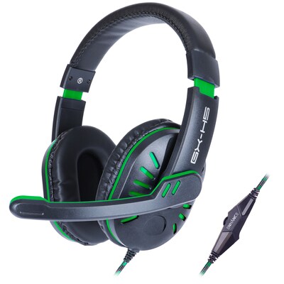 ENHANCE GX-H5 Noise Cancelling Stereo Gaming Headset, 3.5mm, Green (ENGXH50100GNWS)