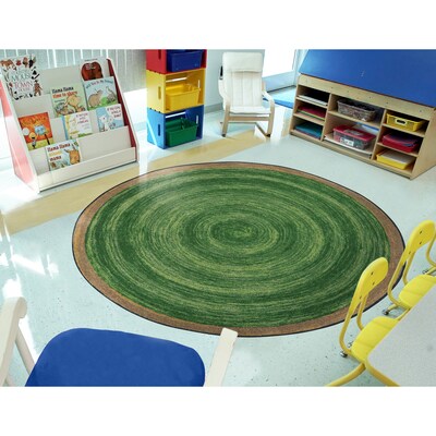 Joy Carpets Feeling Natural Nylon 5'4" Round Machine Tufted Rug, Pine (1972H-04)