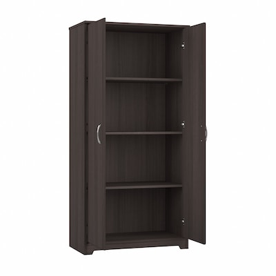 Bush Furniture Cabot 61"H Tall Storage Cabinet with 4 Shelves, Heather Gray (WC31799)