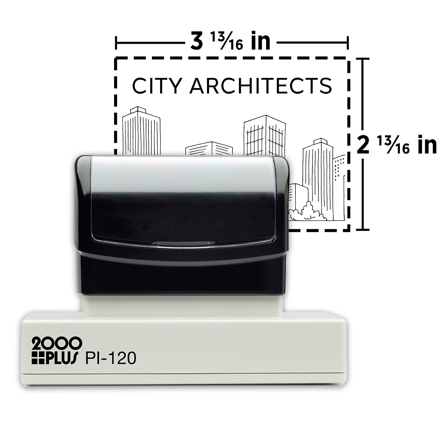 Custom 2000 Plus® PI 120 Pre-inked Stamp, 2-13/16 x 3-13/16