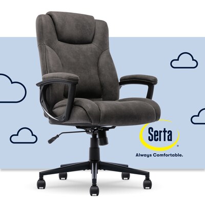 Serta Comfort Eco Ergonomic Velvet Fabric Swivel Executive Chair, Brown (CCHR10006D)