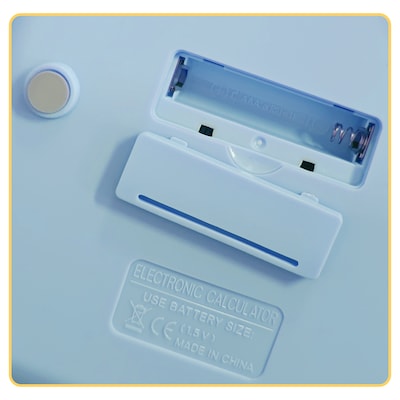 SaharaCase 12-Digit Battery/Solar Powered Desktop Calculator, Blue (KB50)