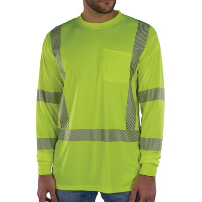 Ergodyne GloWear 8370 High Visibility Long Sleeve T-Shirt, ANSI Type R Class 3, Lime, Medium (22253)