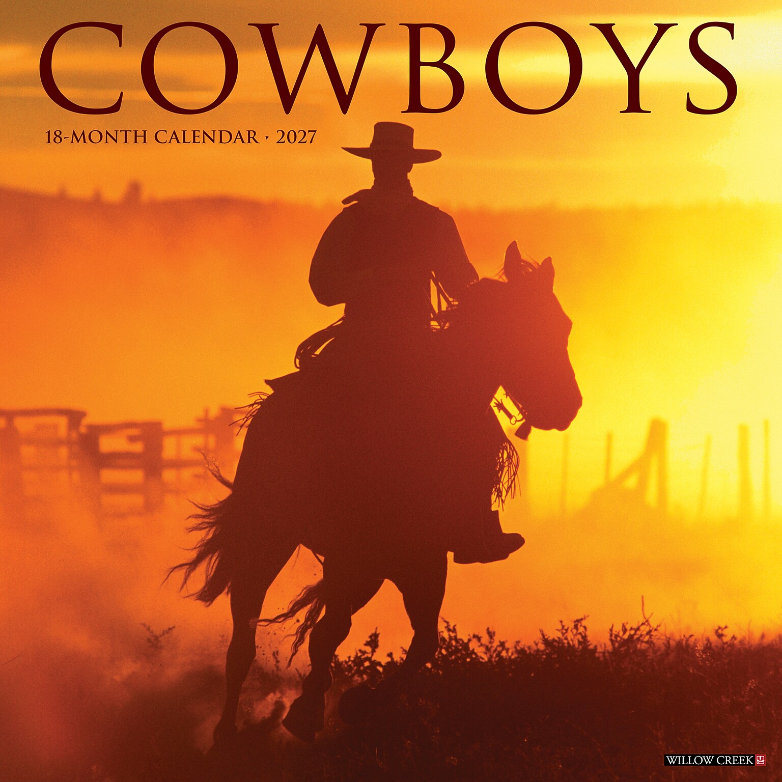 2027 Willow Creek Cowboys 12 x 12 Monthly Wall Calendar, Assorted Colors (59890)